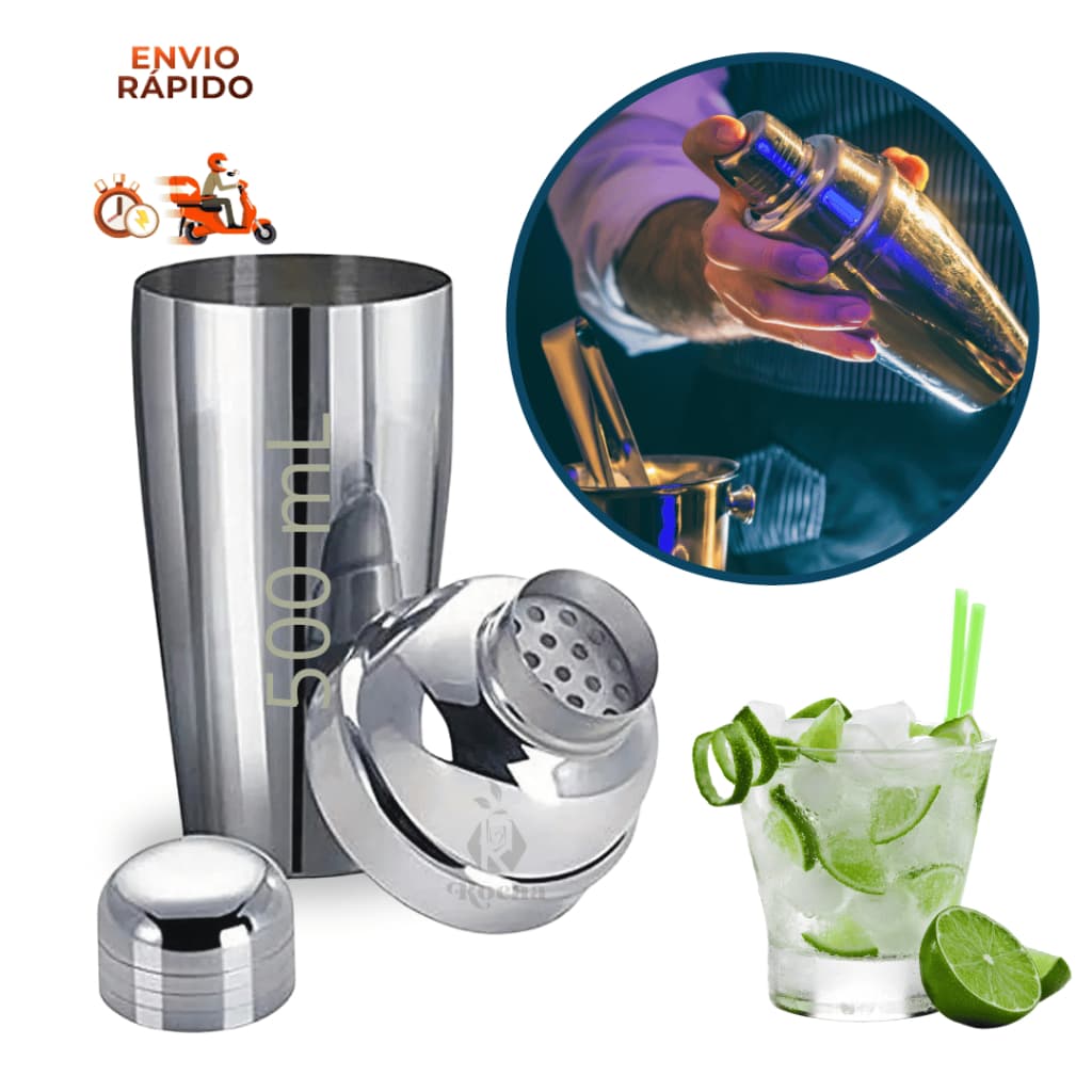 Coqueteleira Copo Inox 500mL Para Drinks Bar Coquetel