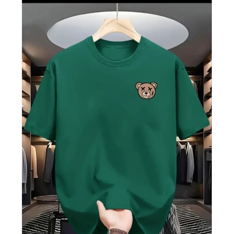Camisa Camiseta Masculina Rosto Urso Lançamento Premium Em Várias Cores Alto Estilo 100% Algodão