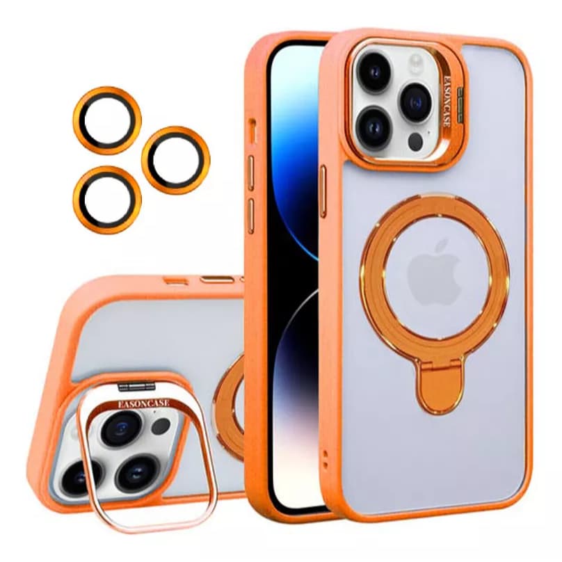 Case Capa Capinha com Suporte Magsafe Película de Câmera para iPhone 11 12 13 14 15 Pro Promax