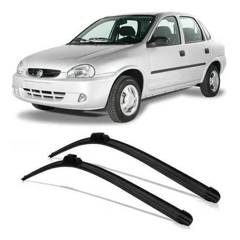 Par de Palhetas Limpador de Parabrisa Dianteiro Para Chevrolet Corsa Classic 1995 Até 2016