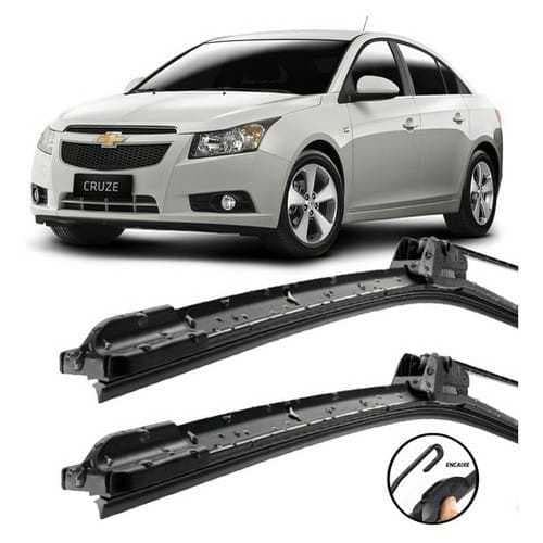 Par de Palhetas para Limpador de Parabrisa Dianteiro CRUZE 2011 a 2016 em Silicone