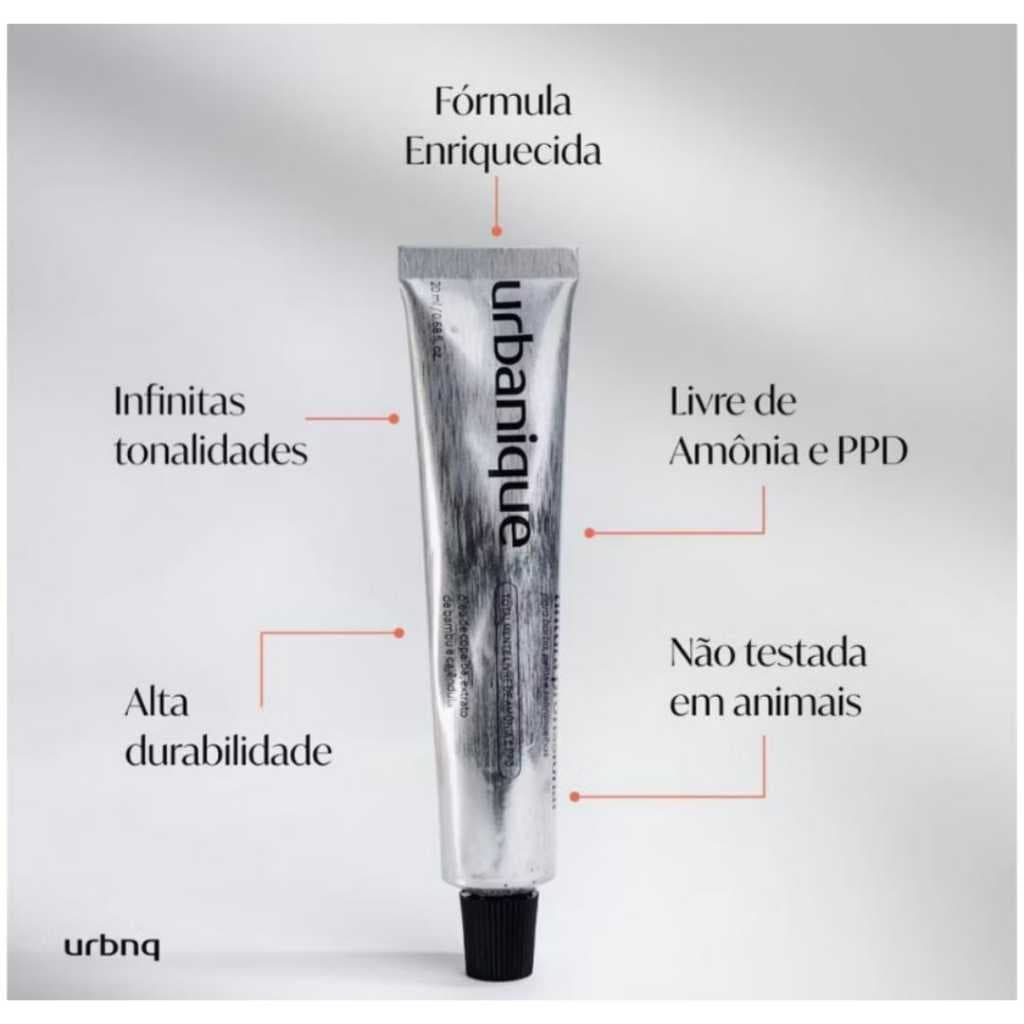 Tinta para sobrancelhas, brow lamination, cílios, barba Urbanique 20ml (+10 escovinhas )