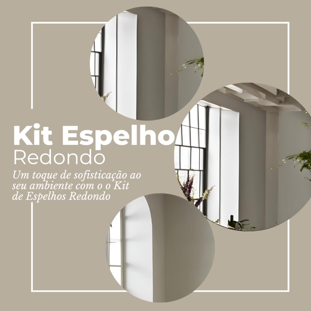 Kit 3 Espelhos Redondos – 30, 50 e 70cm | Moderno e sofisticado Qualidade Premium Design Elegante e Fácil Instalação