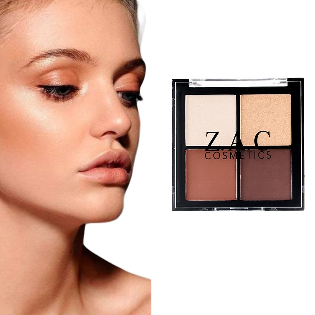 PALETA DE SOMBRAS MATTE PROFFESIONAL 4 CORES Z.A.C COSMETICS ES1178