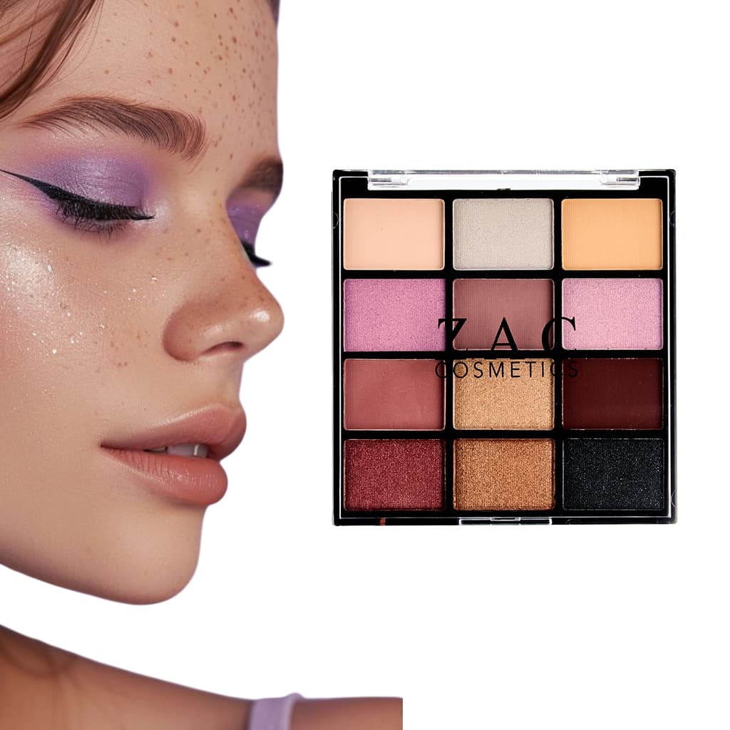 PALETA DE SOMBRAS MATTE PROFFESIONAL 12 CORES Z.A.C COSMETICS ES1042