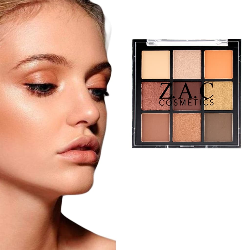 PALETA DE SOMBRAS MATTE PROFFESIONAL 9 CORES Z.A.C COSMETICS ES1177