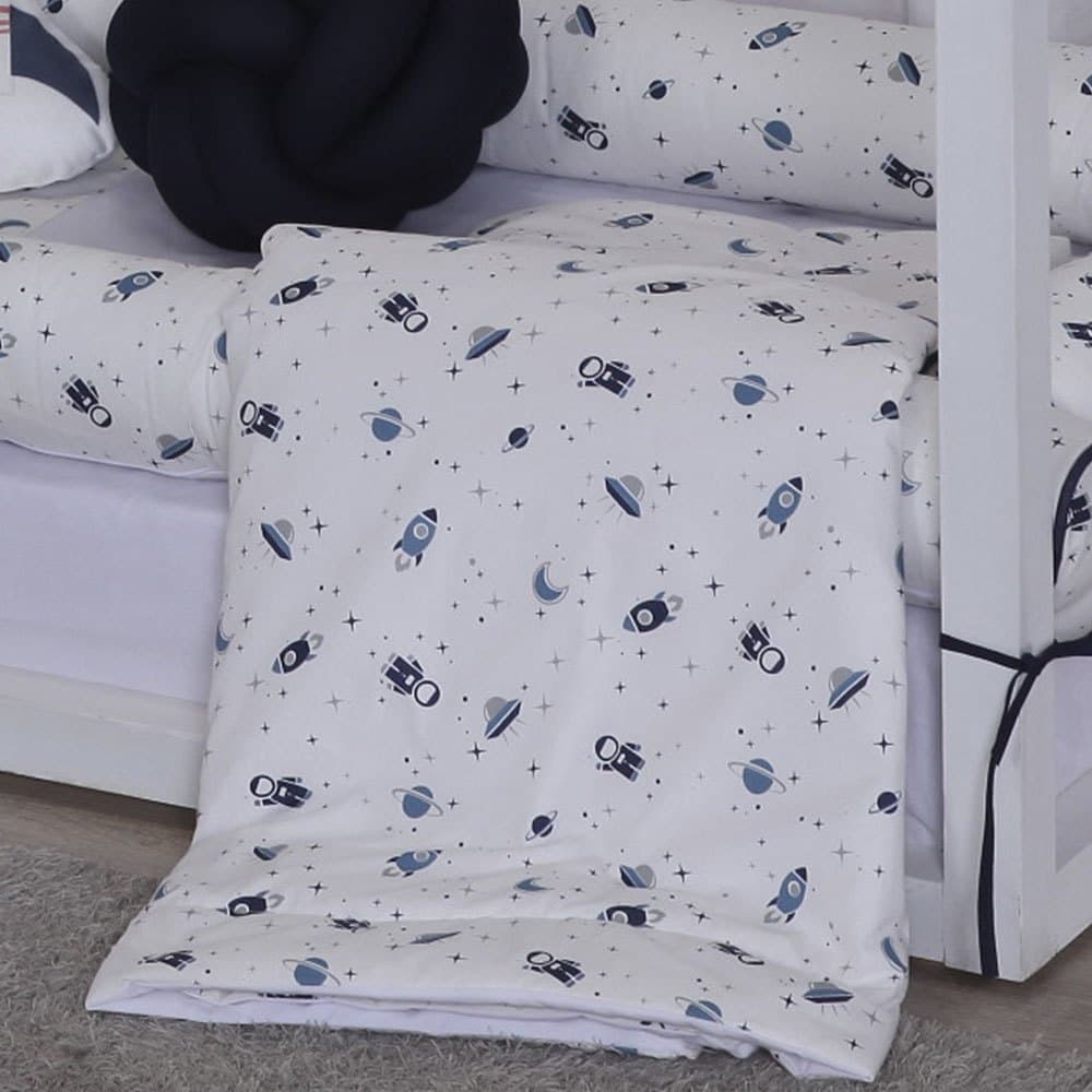 Edredom Mini Cama e Berço (Refil + Capa Duvet) Dupla Face Estampado | Liso Percal 200 Fios - 100% Algodão