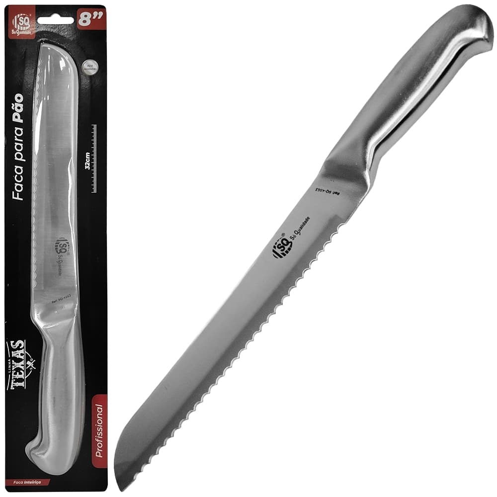 FACA DE PAO DE INOX 8'' PROFISSIONAL TEXAS TD