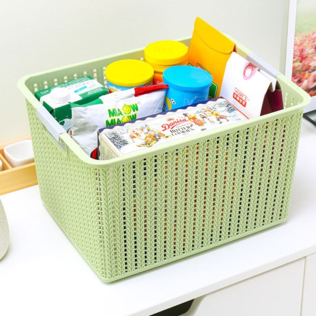 Cesto Organizador Plástico Verde Brinquedo Material Quarto 9L