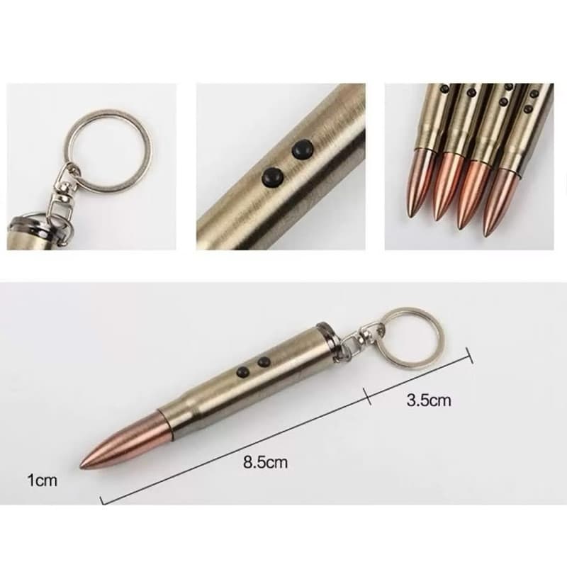 Caneta 4 em 1 formato munição bala de Fusil