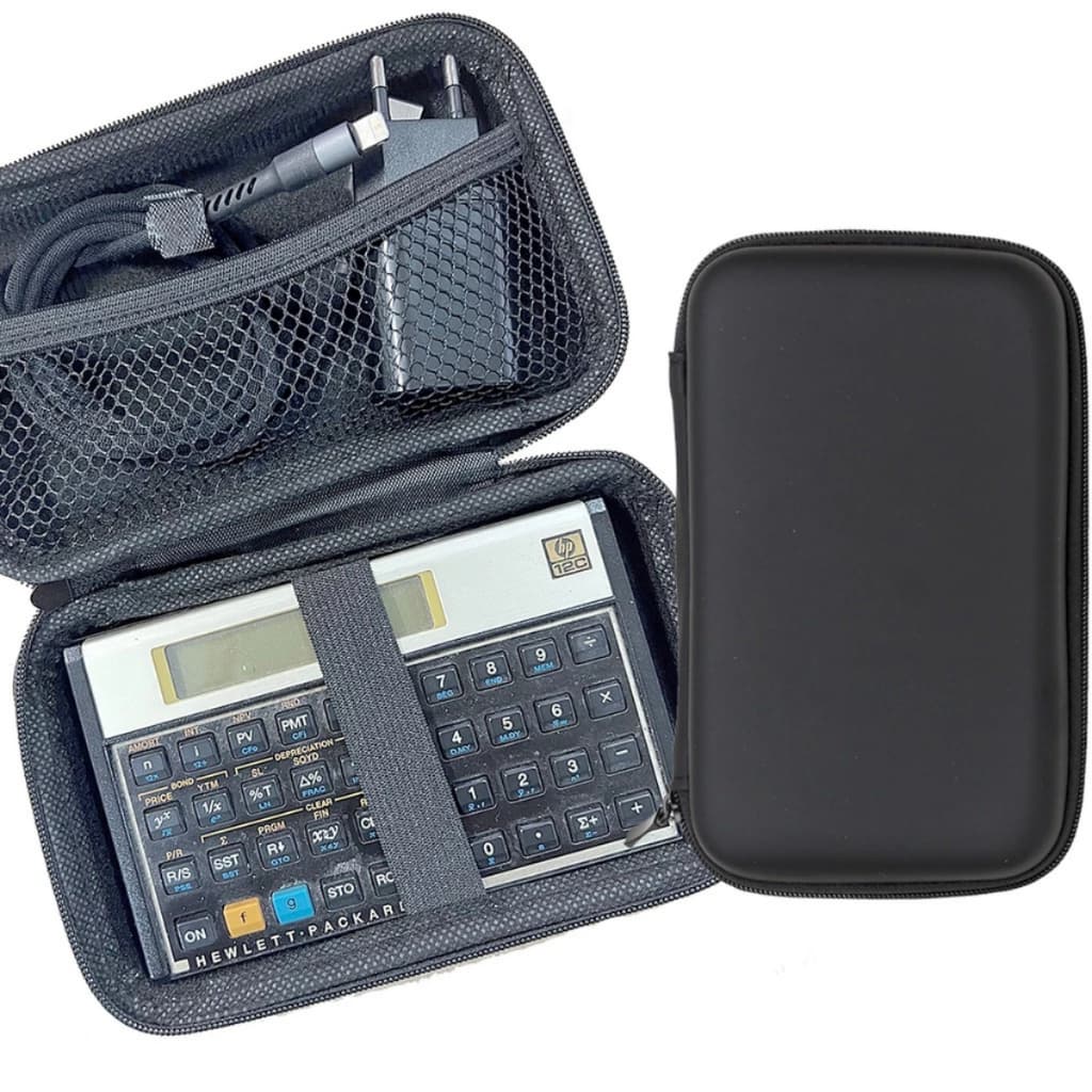 Case Capa Organizadora Estojo Couro Sintético Porta Cosméticos Chave HD Pendrive Cabos e Calculadora