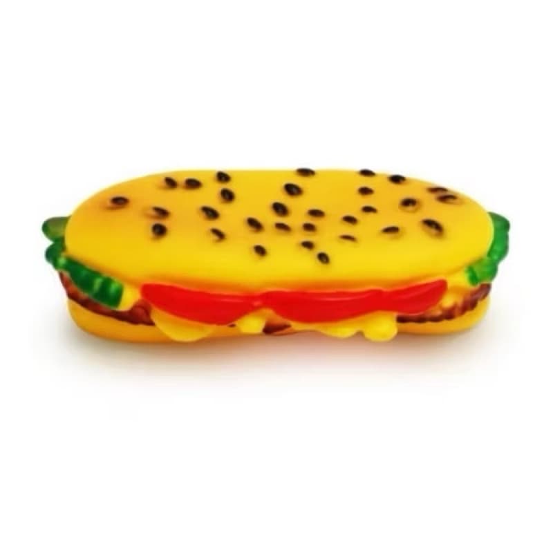 Hamburguer Bisnaga Brinquedo Mordedor Sonoro Para Pet Cachorro Cão - Pet Shop