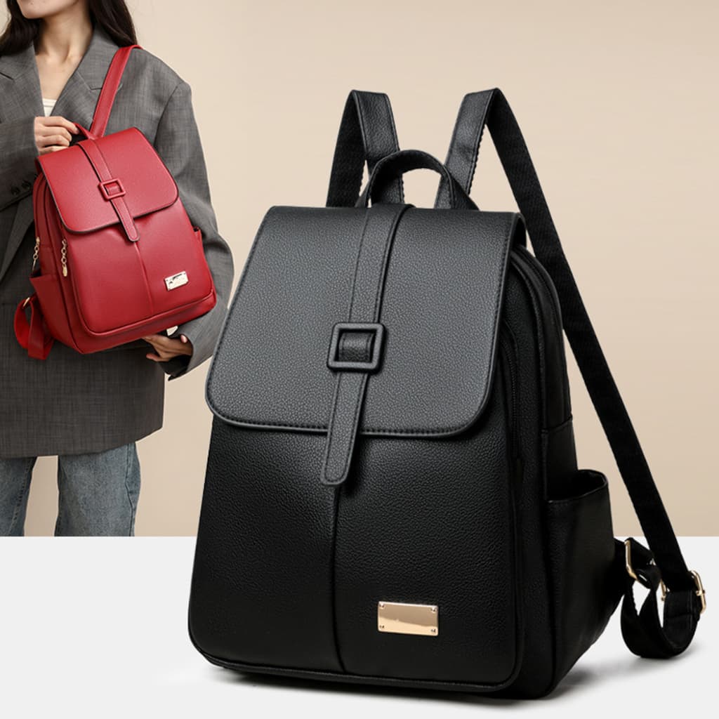 Bolsa Mochila multifuncional de PU da moda impermeável para dia a dia