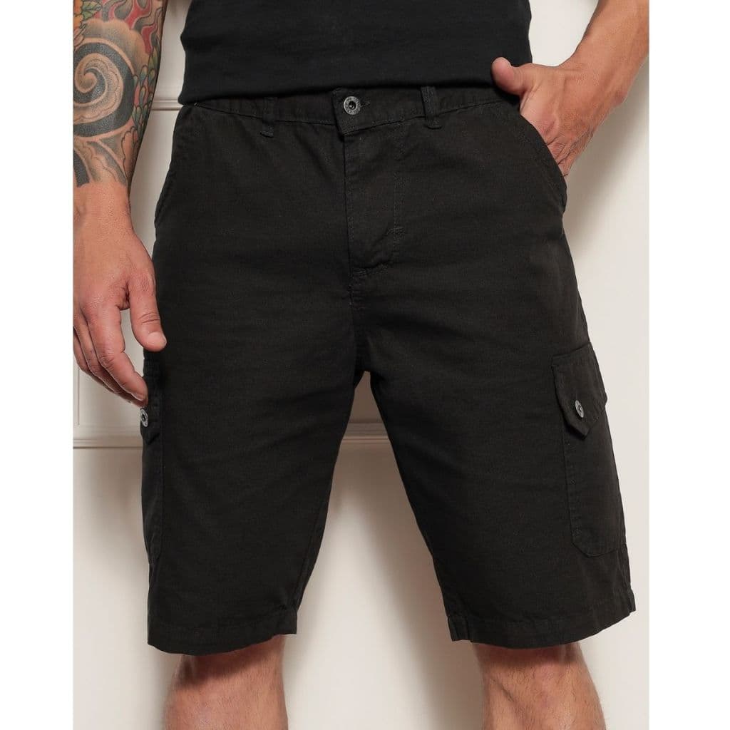 Bermudas Masculina Preta Cargo Super Tendência