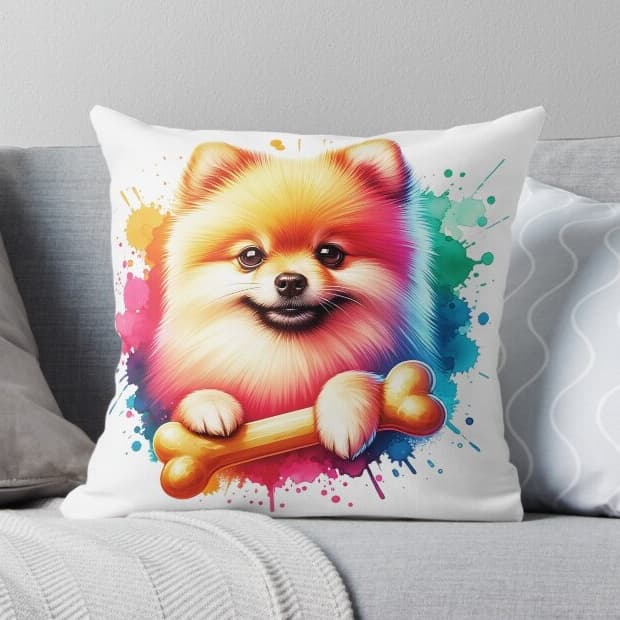Almofada Spitz alemão Lulu da Pomerânia Zwergspitz cachorro caozinho pet