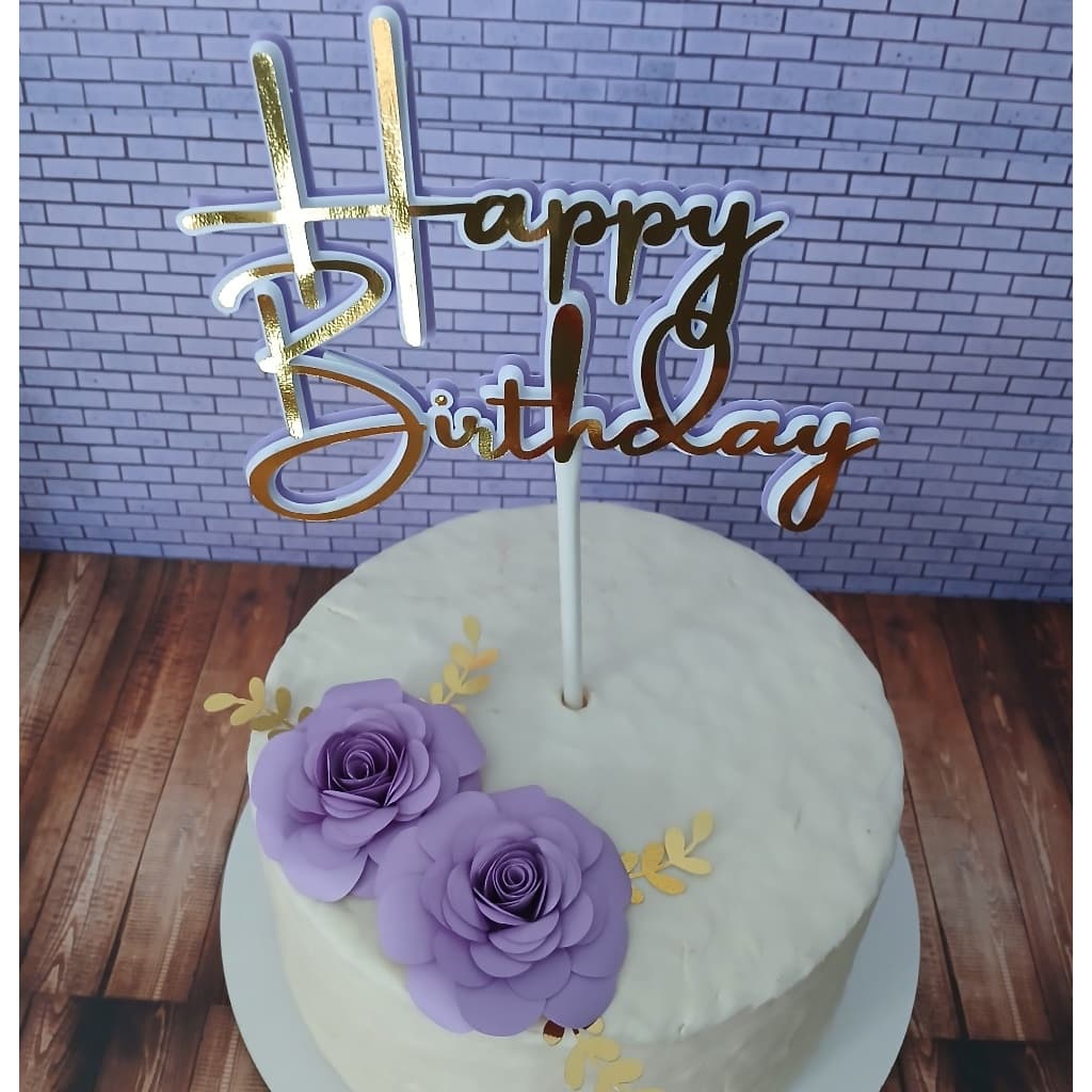 Topo de bolo Happy Birthday - decoração de bolo, topo de bolo personalizado, topper de bolo