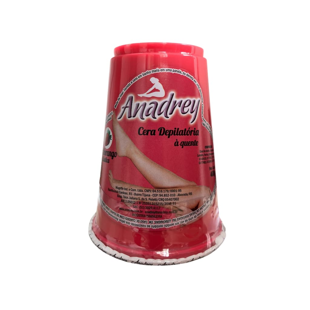 Cera Depilatória a Quente Anadrey Morango 400g ORIGINAL
