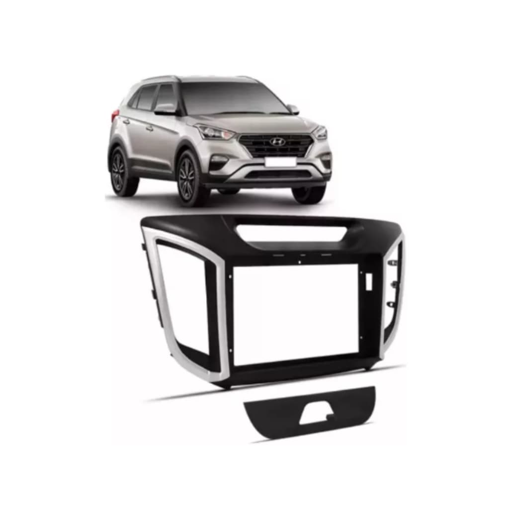 Moldura Painel 9 Polegadas Para Creta 2014 A 2021 Preta