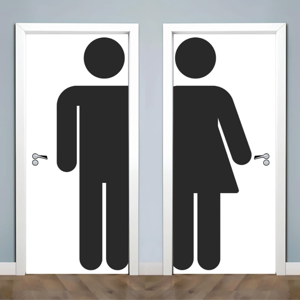 Adesivos de Banheiro para Porta Masculino e Feminino 2 cores