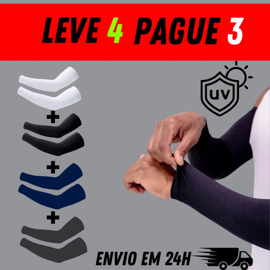4 pares de Manguito Segunda Pele - Proteção SolarUV para vôlei/ futebol/ uber/basquete /Envio rápido