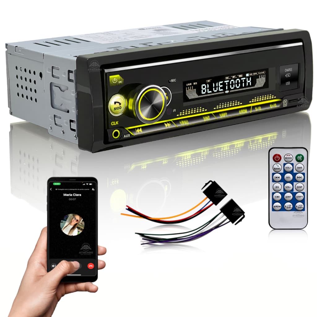 Radio Automotivo com Bluetooth Torquehammer aparelho de Som Potente p/ carro MP3 Melhor que Painer