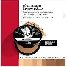 Pó Compacto Facial À Prova D'Agua Avon Color Trend Matte Real Coleção Disney