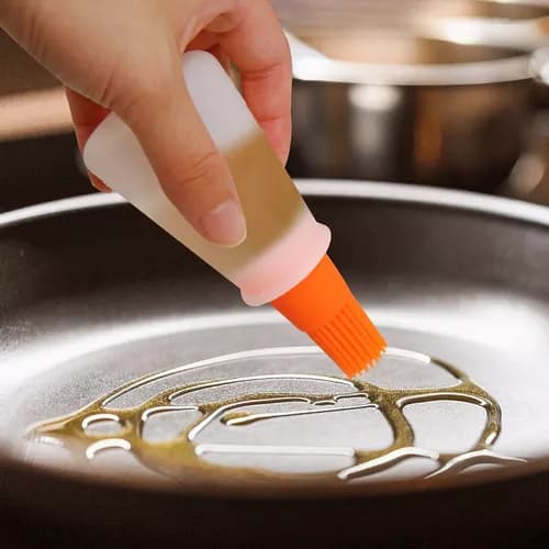Pincel Culinário com Reservatório de Silicone - Fácil de Usar e Limpar