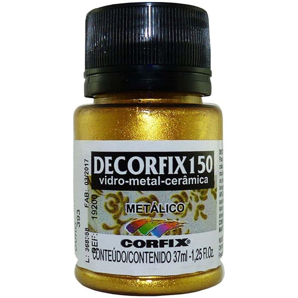 Tinta Decorfix 150º Metálica Corfix - 393 Ouro (37 ml)