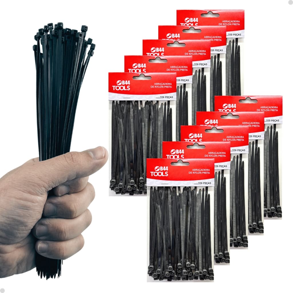 Kit 1000un Cinta Plástica Presilha Abraçadeira Nylon 2,5x200