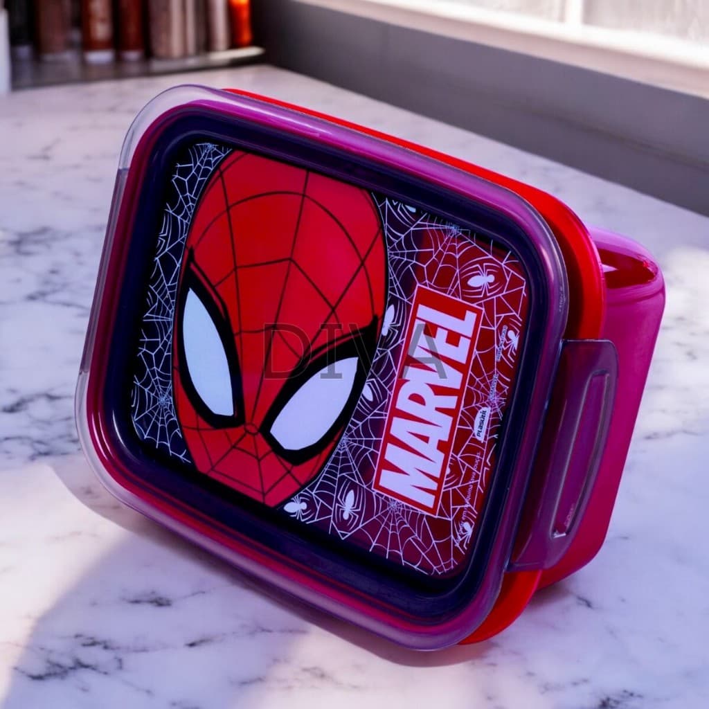 Marmita Hermética Com Compartimento  Plástico  850 ml - Homem Aranha Marvel Vingadores