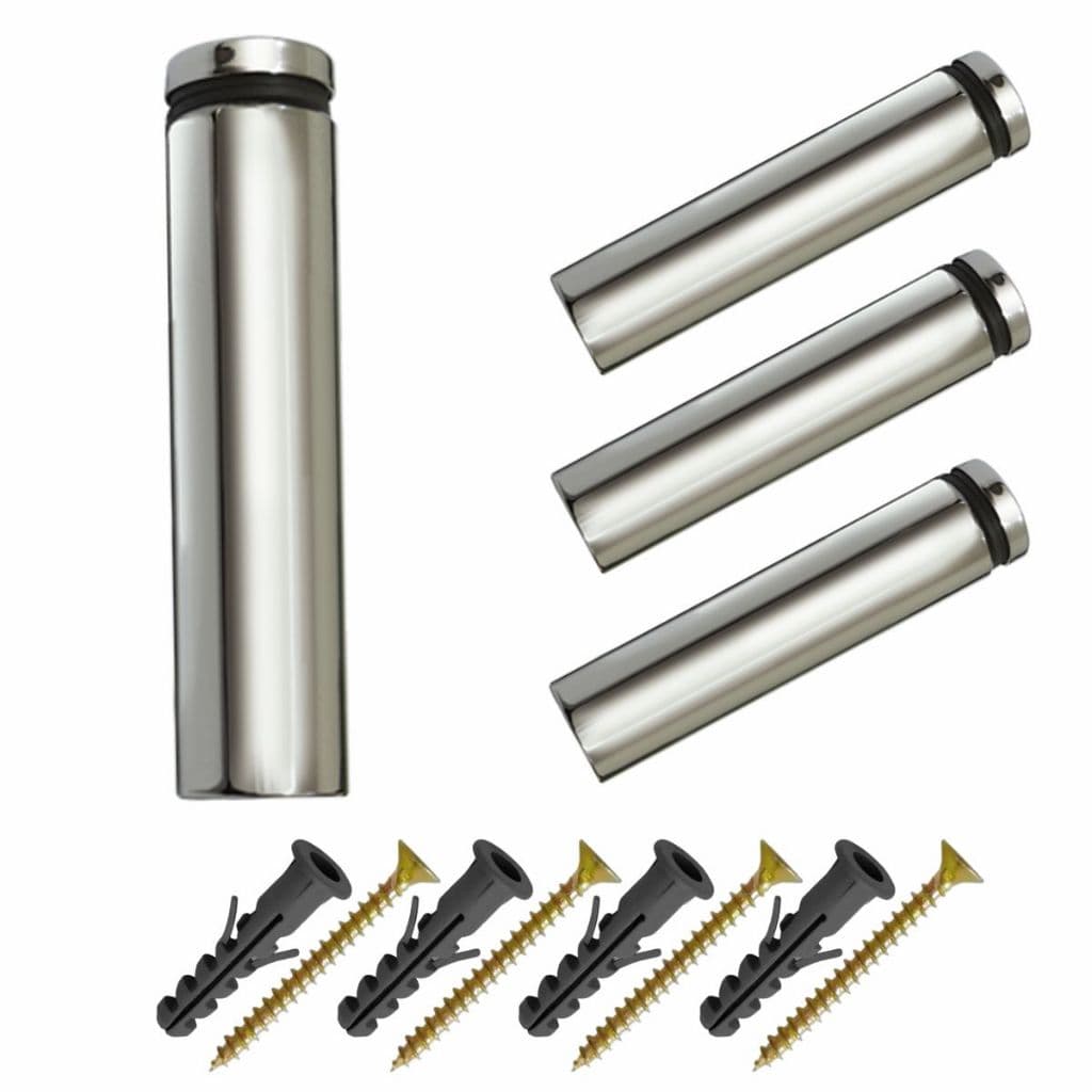 4 Prolongador Espaçador Cromado P/ Vidro 10cm