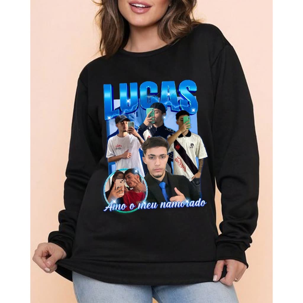 Moletom Personalizado com Foto, Nome e Frase | Estampa Exclusiva