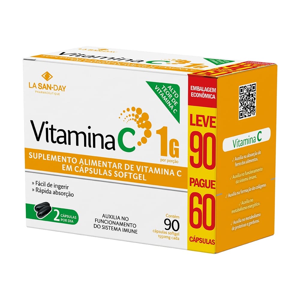 Vitamina C - 90 Cápsulas - La San Day