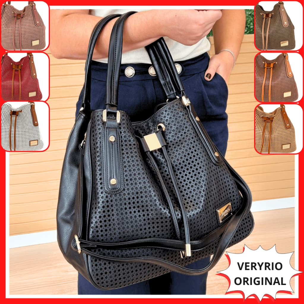 Bolsa Saco Grande Ombro Lado Mão Lançamento Veryrio Original VR0930 Shoulder Bag Nova Coleção Luxo