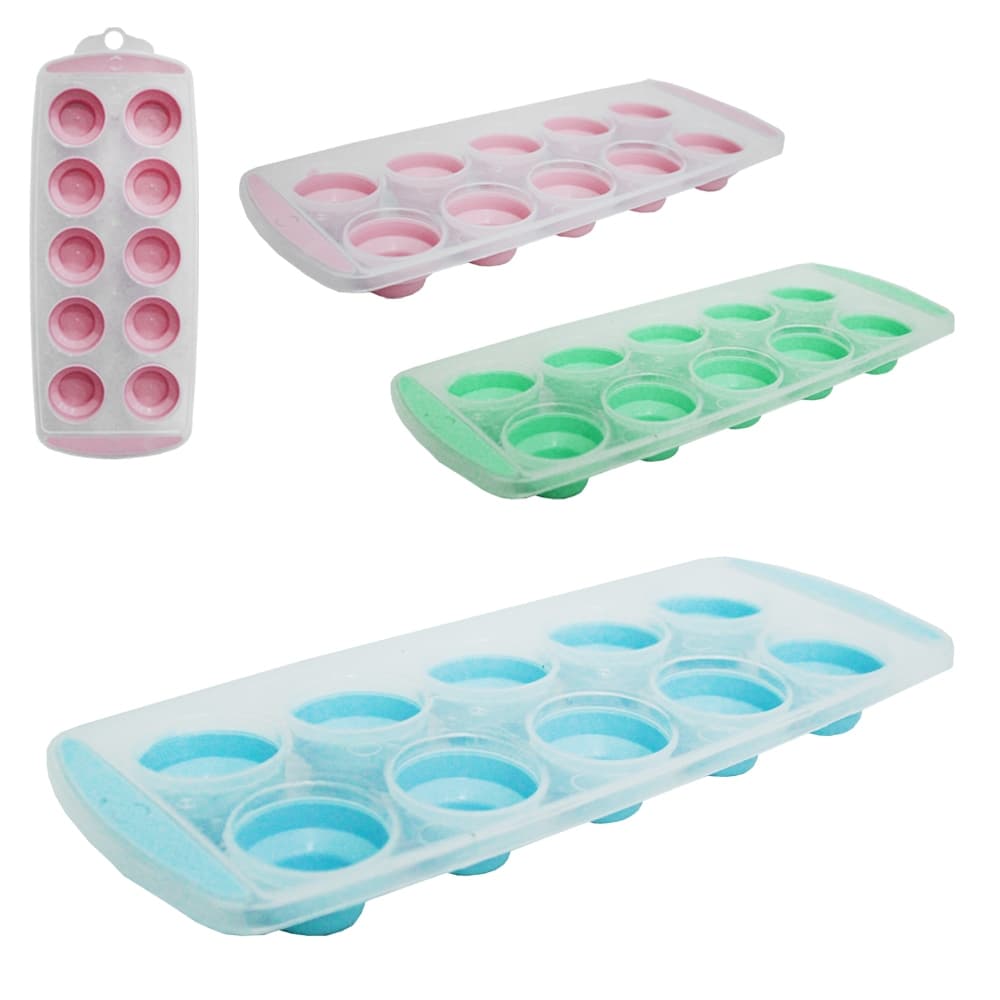 FORMA DE GELO COM 21 CAVIDADES redonda DE SILICONE/PLASTICO 29X11,5X3CM
