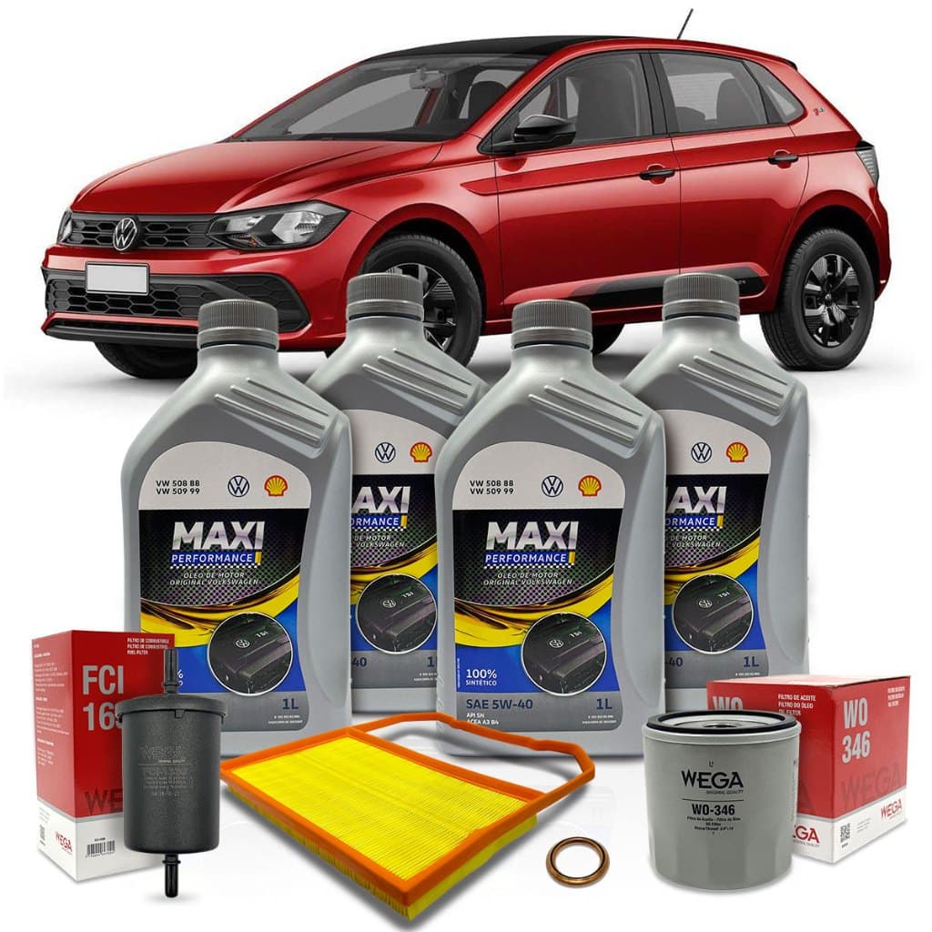 Kit Revisão Óleo Original Vw 5w40 Polo 1.0 Mpi 3cc 2018 2019 2020 2021 2022 2023 2024 2025