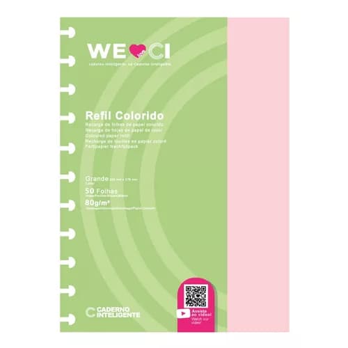 Caderno Inteligente Refil Grande 50 Folhas Colorido