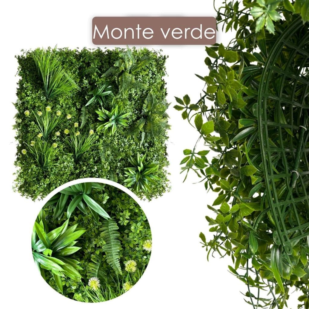 Painel Vertical Luxuoso Jardim Vertical Artificial Qualidade Premium Efeito 3D Cobre Total a Parede