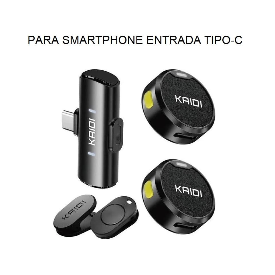 Microfone Duplo de Lapela Kaidi Profissional Para Smartphones