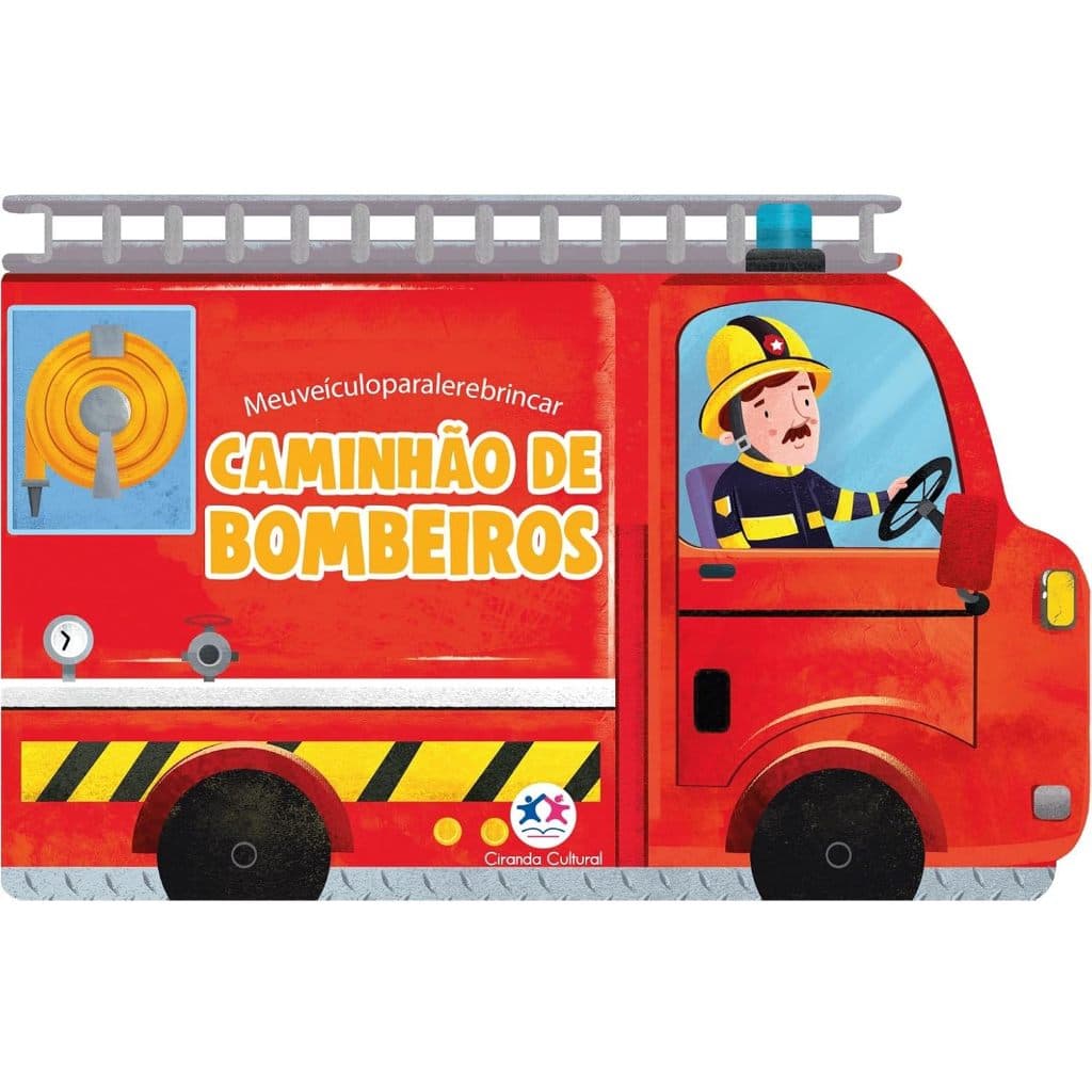 Livro - Cartonado com rodinhas - Caminhão de bombeiros