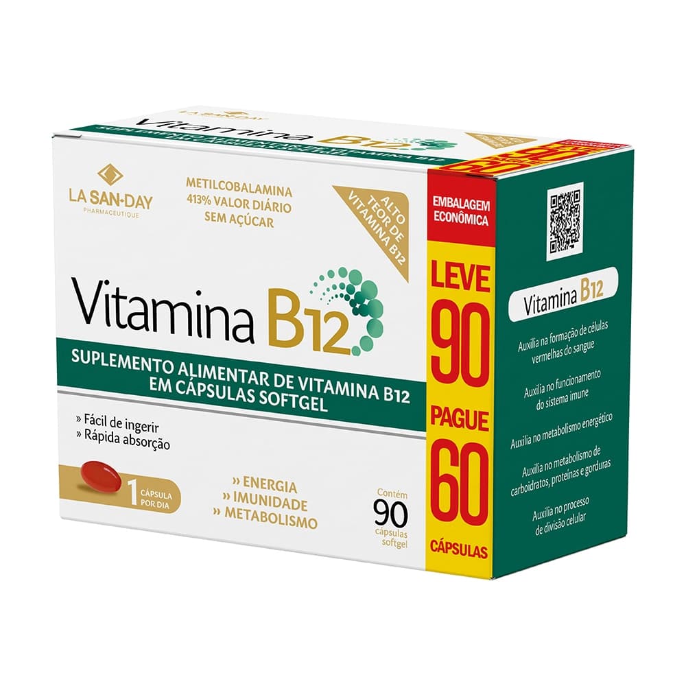 Vitamina B12  - 90 Cápsulas - La San Day