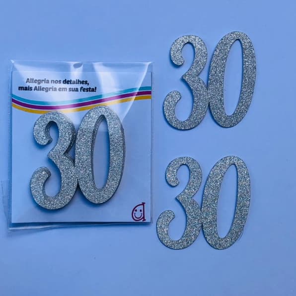 30 ANOS - APLIQUE DE NÚMEROS - Números em papel - BODAS - 30 ANOS - Número de aniversário
