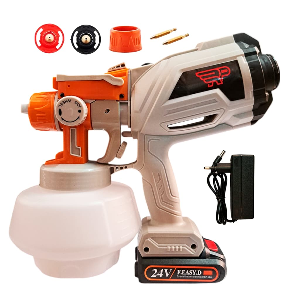 Pulverizador de Tinta Elétrico 24V Pistola Spray Portátil Profissional Pintura Automotiva Industrial