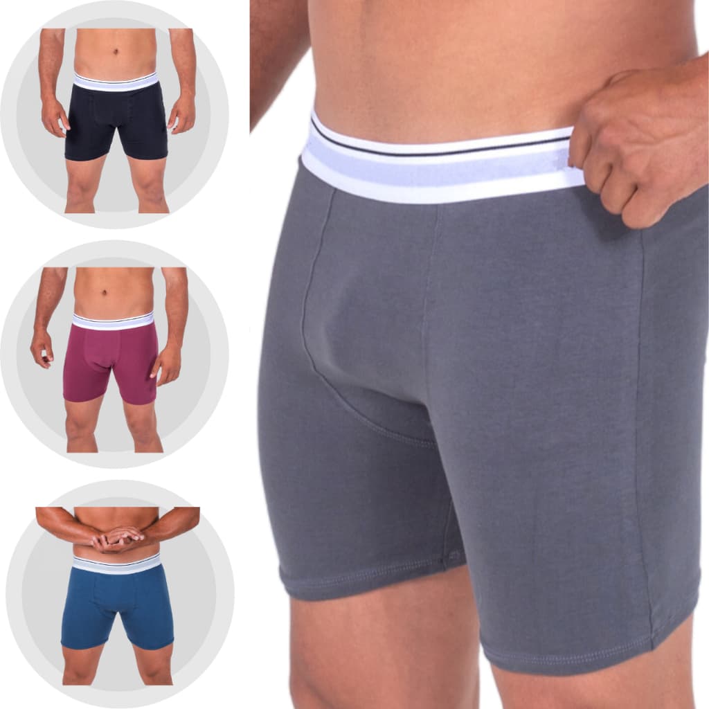 Kit c/3 Cueca BOXER Algodão Cotton Masculina Cueca Box Malha