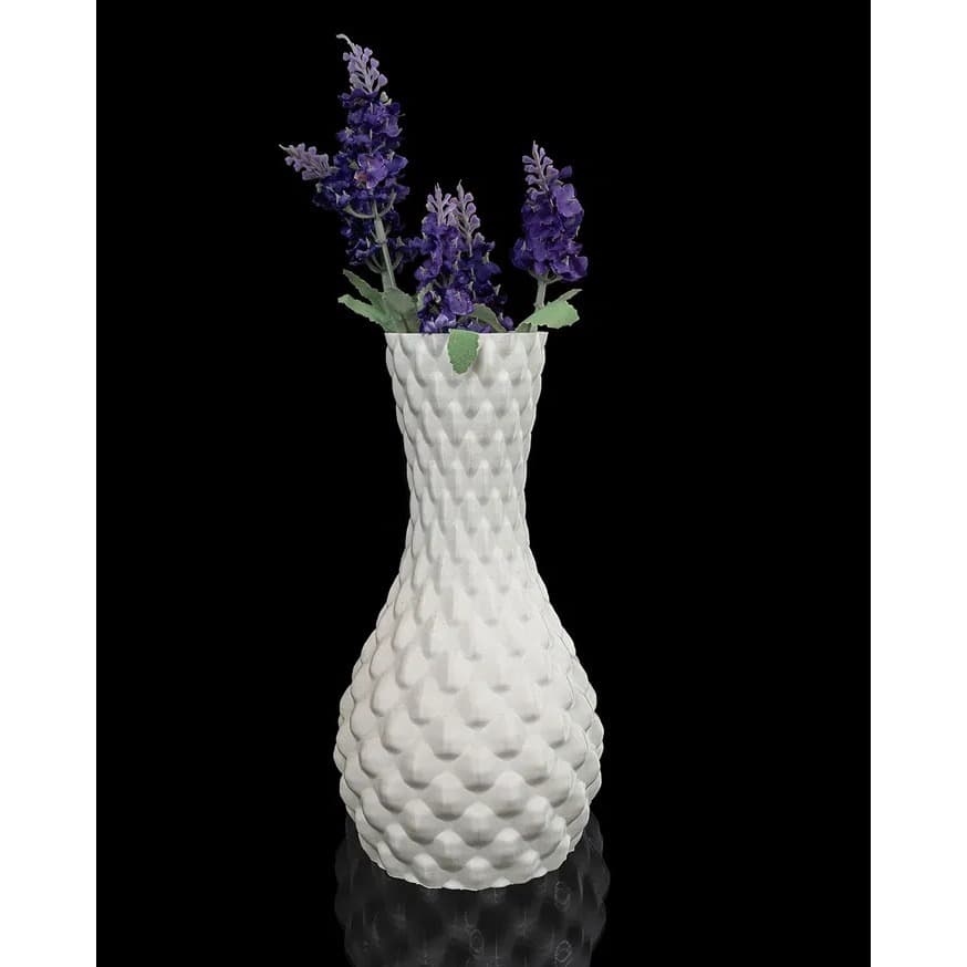 🔥 Vaso Branco 3D – Design Moderno e Elegante – 12x23cm – Decoração Sofisticada
