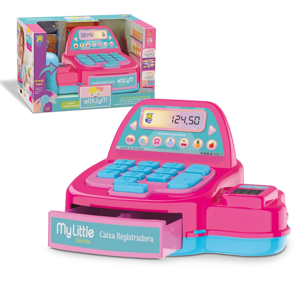 Brinquedo Caixa Registradora Infantil Com Som E Luz Completa Divertoys 8209