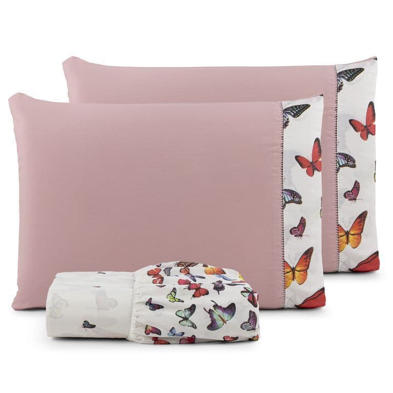 Jogo de Lençol Cama Casal Estampado Algodão 180 Fios 3 peças