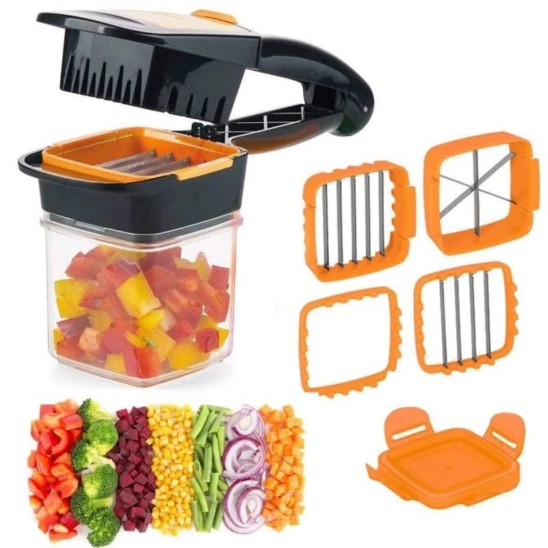 Cortador De Frutas Verduras Legumes 5 Em 1 Para Cozinha Em Aço Inox Resistente E Lâminas Fatiador ralador Multifuncional