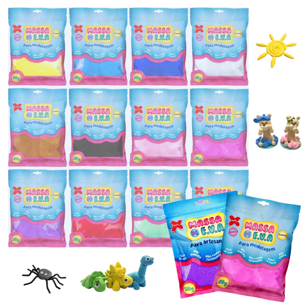 Massa De Eva Massinha Para Modelar Biscuit Arte Pacote 50g