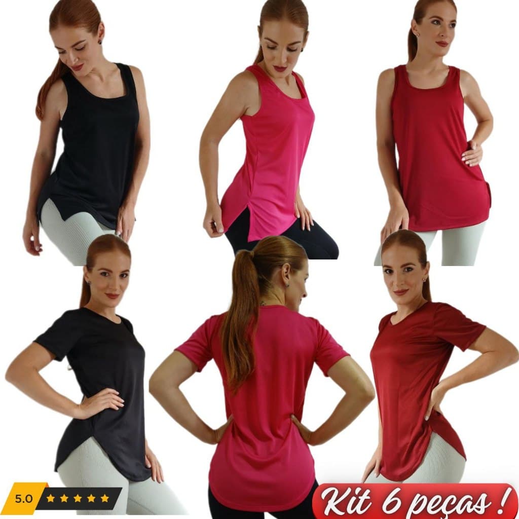 Camisa e Ragata Feminina Academia Dry Fit